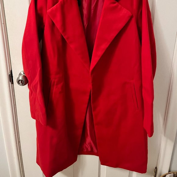 Red Women's Peacoat - Picture 2 of 3